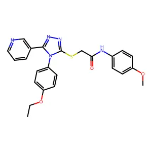 2-{[4-(4-ethoxyphenyl)-5-(pyridin-3-yl)-4H-1,2,4-triazol-3-yl]sulfanyl}-N-(4-methoxyphenyl)acetamide structure