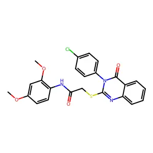 2-((3-(4-CL-PH)-4-Oxo-3,4-dihydro-2-quinazolinyl)thio)N-(2,4-DI-meo-PH)acetamide structure