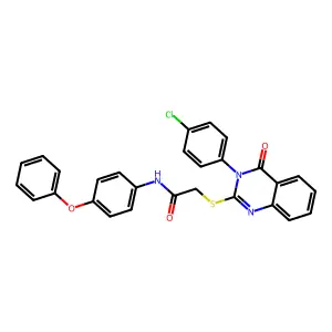 2-((3-(4-CL-PH)-4-Oxo-3,4-dihydro-2-quinazolinyl)thio)-N-(4-phenoxy-PH)acetamide structure