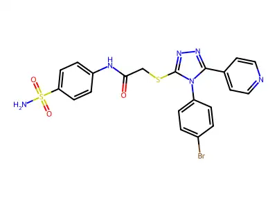 2-((4-(4-Bromophenyl)-5-(pyridin-4-yl)-4H-1,2,4-triazol-3-yl)thio)-N-(4-sulfamoylphenyl)acetamide structure