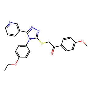 2-{[4-(4-ethoxyphenyl)-5-(3-pyridinyl)-4H-1,2,4-triazol-3-yl]sulfanyl}-1-(4-methoxyphenyl)ethanone structure