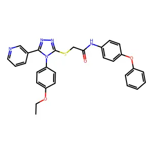 2-{[4-(4-ethoxyphenyl)-5-(pyridin-3-yl)-4H-1,2,4-triazol-3-yl]sulfanyl}-N-(4-phenoxyphenyl)acetamide structure