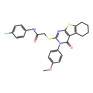 N-(4-Fluorophenyl)-2-((3-(4-methoxyphenyl)-4-oxo-3,4,5,6,7,8-hexahydrobenzo[4,5]thieno[2,3-d]pyrimidin-2-yl)thio)acetamide structure