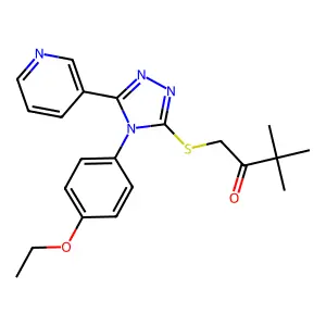 1-{[4-(4-ethoxyphenyl)-5-(pyridin-3-yl)-4H-1,2,4-triazol-3-yl]sulfanyl}-3,3-dimethylbutan-2-one structure