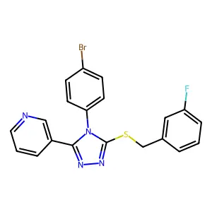 3-(4-(4-Bromophenyl)-5-((3-fluorobenzyl)thio)-4H-1,2,4-triazol-3-YL)pyridine structure