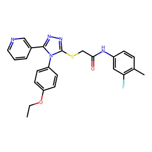 2-{[4-(4-ethoxyphenyl)-5-(pyridin-3-yl)-4H-1,2,4-triazol-3-yl]sulfanyl}-N-(3-fluoro-4-methylphenyl)acetamide structure