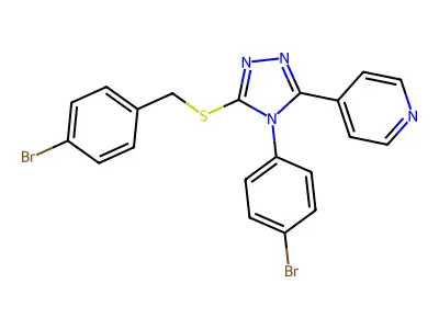 4-Bromobenzyl 4-(4-bromophenyl)-5-(4-pyridinyl)-4H-1,2,4-triazol-3-YL sulfide structure