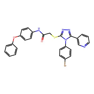 2-{[4-(4-bromophenyl)-5-(pyridin-3-yl)-4H-1,2,4-triazol-3-yl]sulfanyl}-N-(4-phenoxyphenyl)acetamide structure