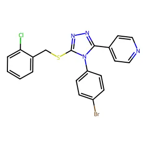 4-(4-(4-Bromophenyl)-5-((2-chlorobenzyl)thio)-4H-1,2,4-triazol-3-YL)pyridine structure
