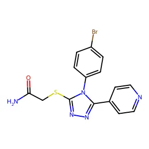 2-((4-(4-Bromophenyl)-5-(4-pyridinyl)-4H-1,2,4-triazol-3-YL)thio)acetamide structure