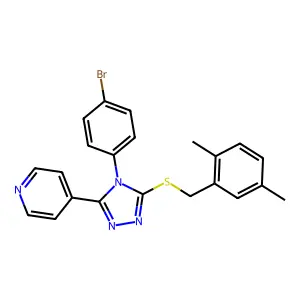 4-(4-BR-Phenyl)-5-(4-pyridinyl)-4H-1,2,4-triazol-3-YL 2,5-dimethylbenzyl sulfide structure