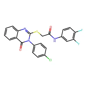 2-{[3-(4-chlorophenyl)-4-oxo-3,4-dihydroquinazolin-2-yl]sulfanyl}-N-(3,4-difluorophenyl)acetamide structure