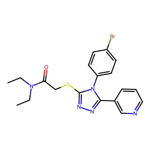 2-((4-(4-BR-PH)-5-(3-Pyridinyl)-4H-1,2,4-triazol-3-YL)thio)-N,N-diethylacetamide structure