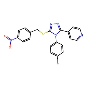 4-(4-(4-Bromophenyl)-5-((4-nitrobenzyl)thio)-4H-1,2,4-triazol-3-YL)pyridine structure