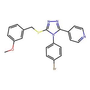 4-(4-(4-Bromophenyl)-5-((3-methoxybenzyl)thio)-4H-1,2,4-triazol-3-YL)pyridine structure