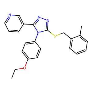 3-(4-(4-Ethoxyphenyl)-5-((2-methylbenzyl)thio)-4H-1,2,4-triazol-3-YL)pyridine structure