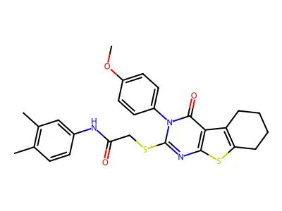 N-(3,4-Dimethylphenyl)-2-((3-(4-methoxyphenyl)-4-oxo-3,4,5,6,7,8-hexahydrobenzo[4,5]thieno[2,3-d]pyrimidin-2-yl)thio)acetamide structure