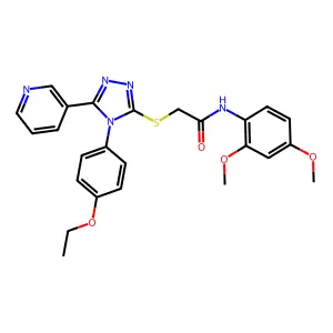 N-(2,4-dimethoxyphenyl)-2-{[4-(4-ethoxyphenyl)-5-(pyridin-3-yl)-4H-1,2,4-triazol-3-yl]sulfanyl}acetamide structure