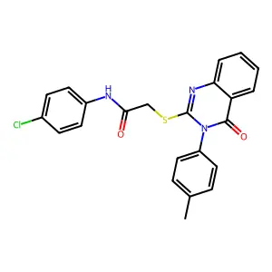 N-(4-CL-Phenyl)-2-((3-(4-ME-PH)-4-oxo-3,4-dihydro-2-quinazolinyl)thio)acetamide structure