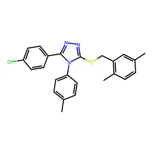 3-(4-CL-PH)-5-((2,5-Dimethylbenzyl)thio)-4-(4-methylphenyl)-4H-1,2,4-triazole structure