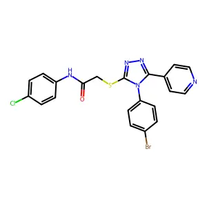 2-[[4-(4-bromophenyl)-5-pyridin-4-yl-1,2,4-triazol-3-yl]sulfanyl]-N-(4-chlorophenyl)acetamide structure
