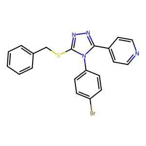 4-(5-(Benzylthio)-4-(4-bromophenyl)-4H-1,2,4-triazol-3-YL)pyridine structure