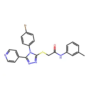 2-{[4-(4-bromophenyl)-5-(pyridin-4-yl)-4H-1,2,4-triazol-3-yl]sulfanyl}-N-(3-methylphenyl)acetamide structure