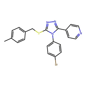 4-(4-(4-Bromophenyl)-5-((4-methylbenzyl)thio)-4H-1,2,4-triazol-3-YL)pyridine structure