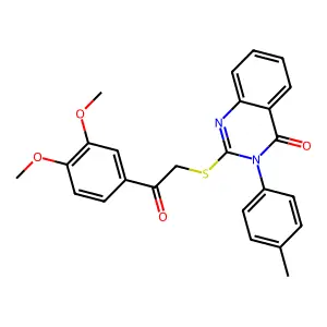2-((2-(3,4-Dimethoxy-PH)-2-oxoethyl)thio)-3-(4-methylphenyl)-4(3H)-quinazolinone structure