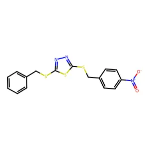 2-(Benzylthio)-5-((4-nitrobenzyl)thio)-1,3,4-thiadiazole structure