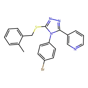 3-(4-(4-Bromophenyl)-5-((2-methylbenzyl)thio)-4H-1,2,4-triazol-3-YL)pyridine structure