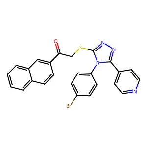 2-((4-(4-BR-PH)5-(4-Pyridinyl)4H-1,2,4-triazol-3-YL)thio)-1-(2-naphthyl)ethanone structure