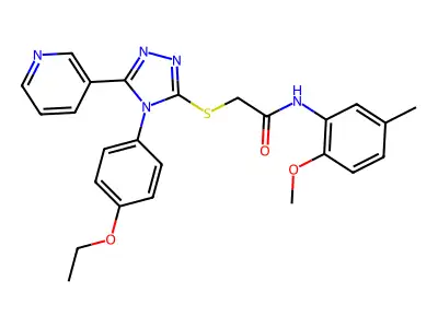 2-((4-(4-Ethoxyphenyl)-5-(pyridin-3-yl)-4H-1,2,4-triazol-3-yl)thio)-N-(2-methoxy-5-methylphenyl)acetamide structure
