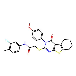 N-(3-Fluoro-4-methylphenyl)-2-((3-(4-methoxyphenyl)-4-oxo-3,4,5,6,7,8-hexahydrobenzo[4,5]thieno[2,3-d]pyrimidin-2-yl)thio)acetamide structure