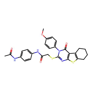 N-(4-Acetamidophenyl)-2-((3-(4-methoxyphenyl)-4-oxo-3,4,5,6,7,8-hexahydrobenzo[4,5]thieno[2,3-d]pyrimidin-2-yl)thio)acetamide structure