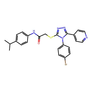 2-{[4-(4-bromophenyl)-5-(pyridin-4-yl)-4H-1,2,4-triazol-3-yl]sulfanyl}-N-[4-(propan-2-yl)phenyl]acetamide structure