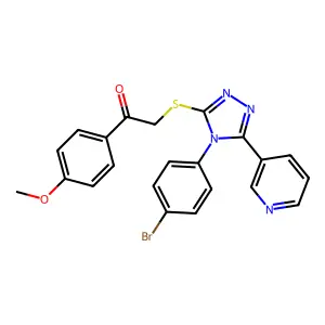 2-((4-(4-BR-PH)-5-(3-Pyridinyl)-4H-1,2,4-triazol-3-YL)thio)-1-(4-meo-PH)ethanone structure