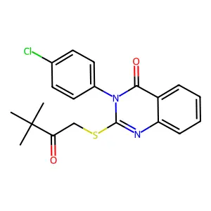 3-(4-Chlorophenyl)-2-((3,3-dimethyl-2-oxobutyl)thio)-4(3H)-quinazolinone structure