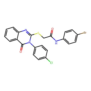 N-(4-BR-PH)-2-((3-(4-CL-Phenyl)-4-oxo-3,4-dihydro-2-quinazolinyl)thio)acetamide structure