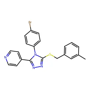 4-(4-(4-Bromophenyl)-5-((3-methylbenzyl)thio)-4H-1,2,4-triazol-3-YL)pyridine structure