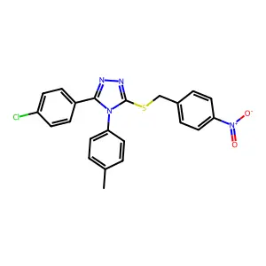 3-(4-Chlorophenyl)-4-(4-methylphenyl)-5-((4-nitrobenzyl)thio)-4H-1,2,4-triazole structure
