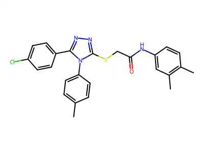 2-{[5-(4-chlorophenyl)-4-(4-methylphenyl)-4H-1,2,4-triazol-3-yl]sulfanyl}-N-(3,4-dimethylphenyl)acetamide structure