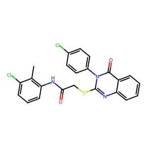 N-(3-chloro-2-methylphenyl)-2-{[3-(4-chlorophenyl)-4-oxo-3,4-dihydroquinazolin-2-yl]sulfanyl}acetamide structure