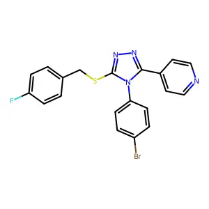 4-(4-(4-Bromophenyl)-5-((4-fluorobenzyl)thio)-4H-1,2,4-triazol-3-YL)pyridine structure