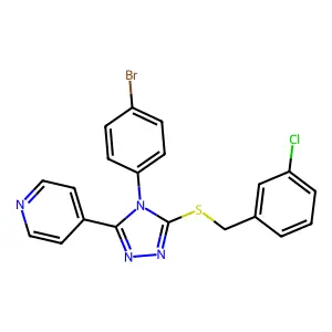 4-(4-(4-Bromophenyl)-5-((3-chlorobenzyl)thio)-4H-1,2,4-triazol-3-YL)pyridine structure
