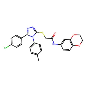 2-{[5-(4-chlorophenyl)-4-(4-methylphenyl)-4H-1,2,4-triazol-3-yl]sulfanyl}-N-(2,3-dihydro-1,4-benzodioxin-6-yl)acetamide structure