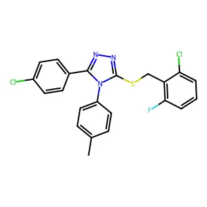 3-((2-CL-6-Fluorobenzyl)thio)-5-(4-CL-PH)-4-(4-methylphenyl)-4H-1,2,4-triazole structure