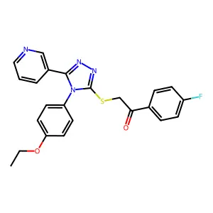 2-((4-(4-Ethoxy-PH)5-(3-pyridinyl)4H-1,2,4-triazol-3-YL)thio)-1-(4-F-PH)ethanone structure