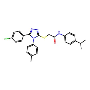 2-{[5-(4-chlorophenyl)-4-(4-methylphenyl)-4H-1,2,4-triazol-3-yl]sulfanyl}-N-[4-(propan-2-yl)phenyl]acetamide structure