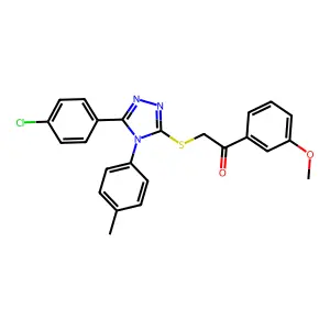 2-{[5-(4-chlorophenyl)-4-(4-methylphenyl)-4H-1,2,4-triazol-3-yl]sulfanyl}-1-(3-methoxyphenyl)ethanone structure